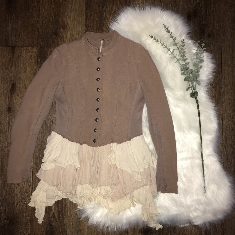 Free People | Military Ruffle Jacket | Small